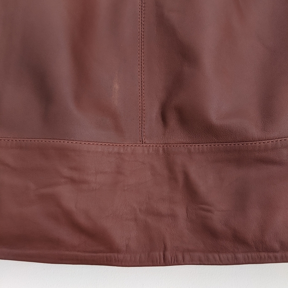 HALOGEN® A-Line Leather Skirt, Brown, 8 - Picture 10 of 11
